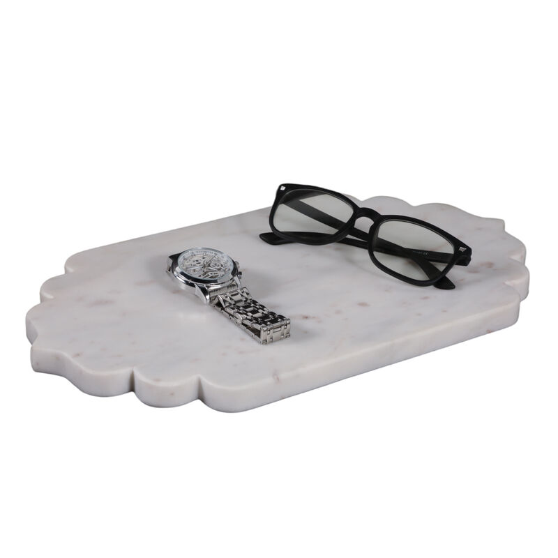 Scallop Edge Oval Marble Tray image number 1