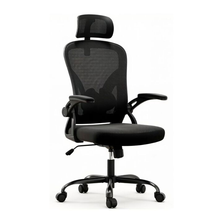 GOODSILO Ergonomic Office Chair with Adjustable Lumbar Support and Flip-Up Armrests