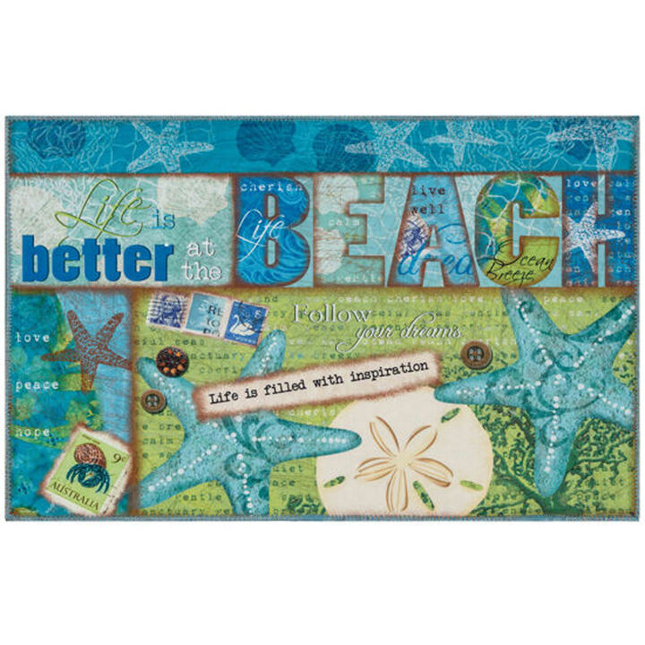 Olivia's Home Better At The Beach Indoor/Outdoor Decorative Accent Rug - 22"x32"