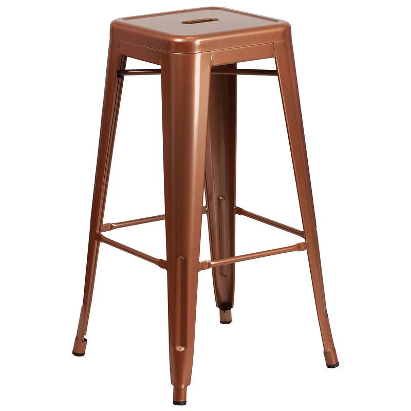 Flash Furniture Commercial Grade 30" High Backless Copper Indoor-Outdoor Barstool image number 0