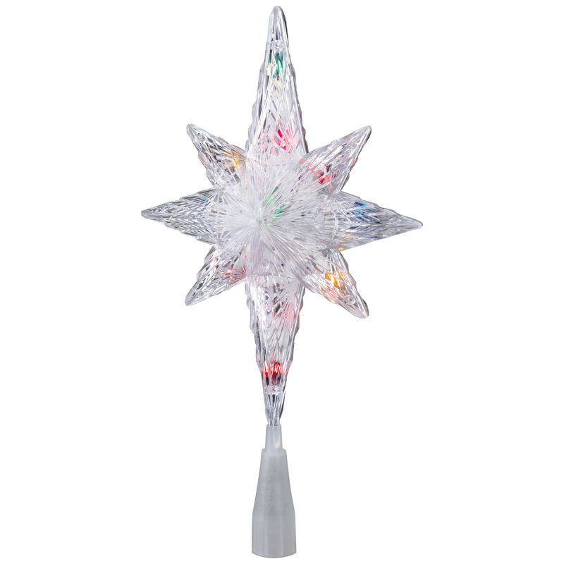 11" Lighted Clear 8 Point Star of Bethlehem Christmas Tree Topper - Multicolor Lights image number 4