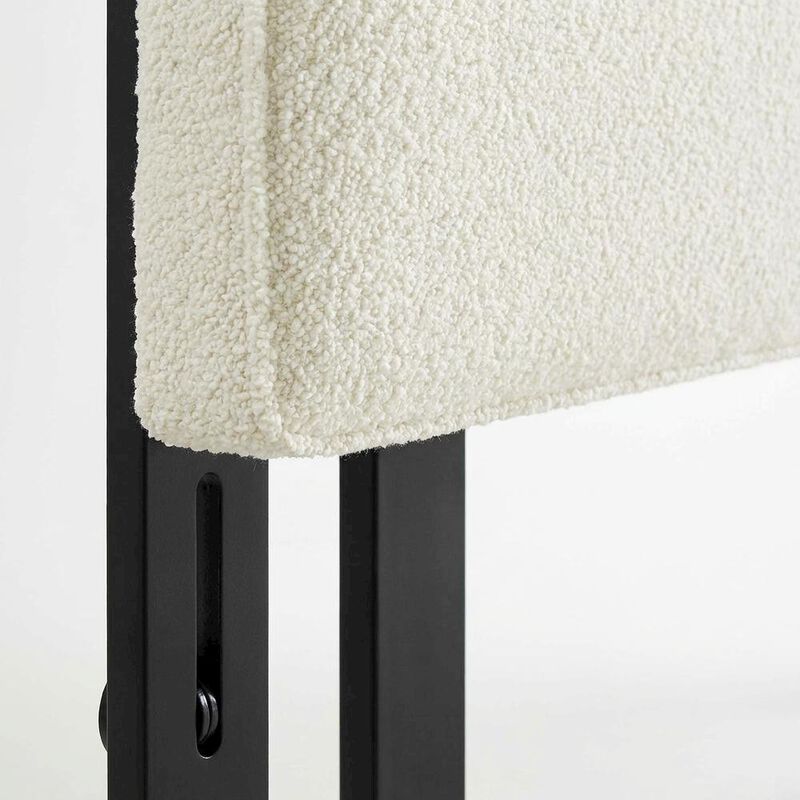 Boucle Fabric King Headboard in Soft Neutral, Sturdy Frame, Elegant Design image number 5