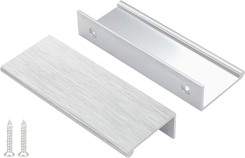 Peaha 10 Pack Kitchen Cabinet Handles 3 inch Brushed Nickel Pulls for Dresser Drawers Door Edge Finger Pull Hardware