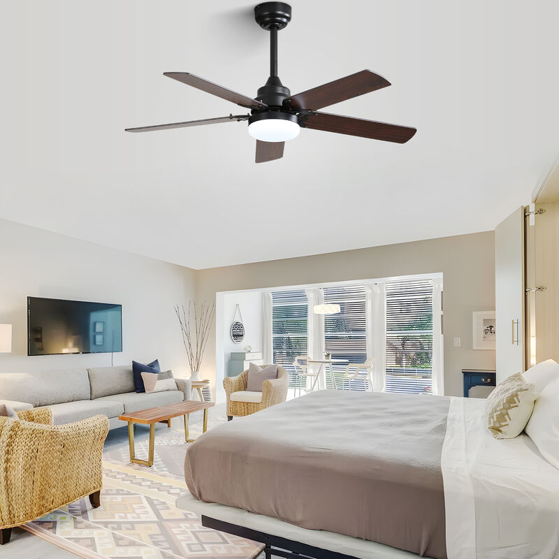 42 Inch Modern Ceiling Fan With LED Light 5 Blades Remote Control Reversible DC Motor image number 2