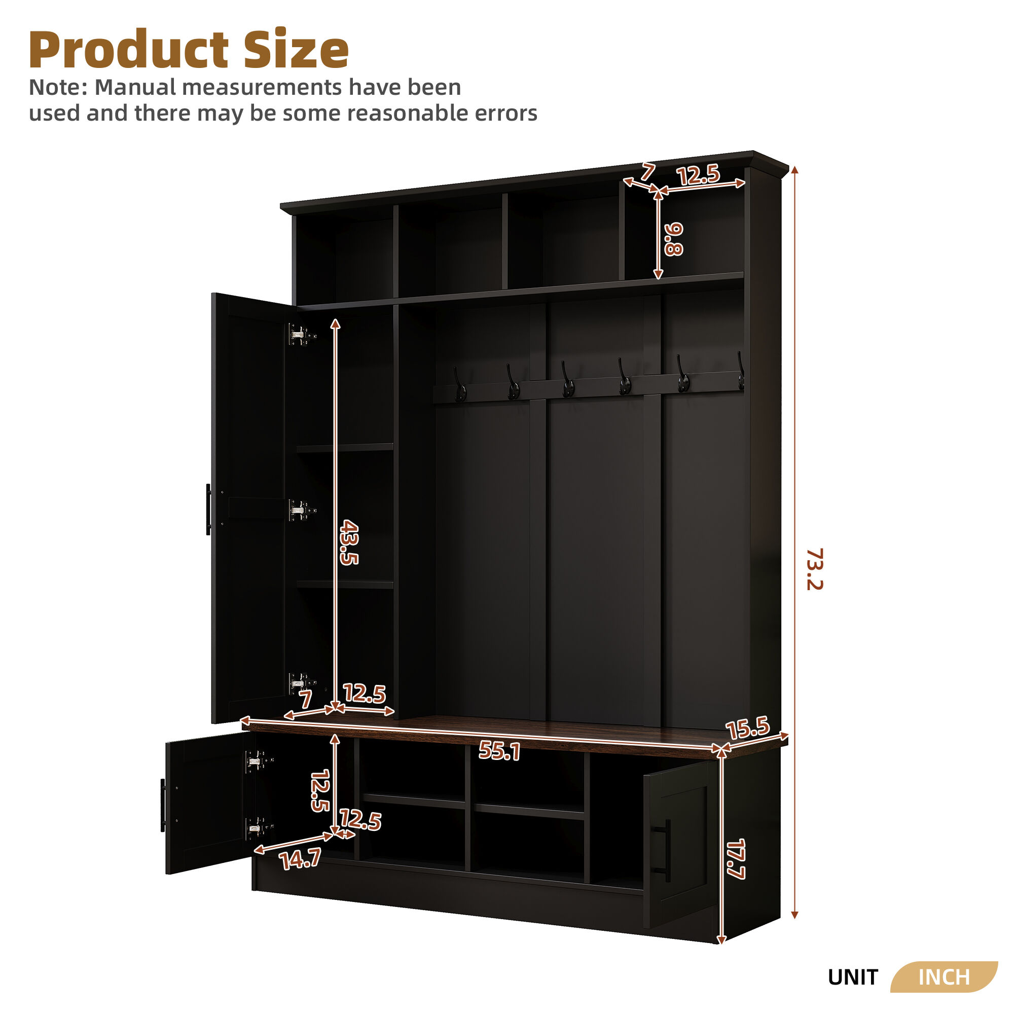 Versatile Entryway Hall Tree with Storage Bench