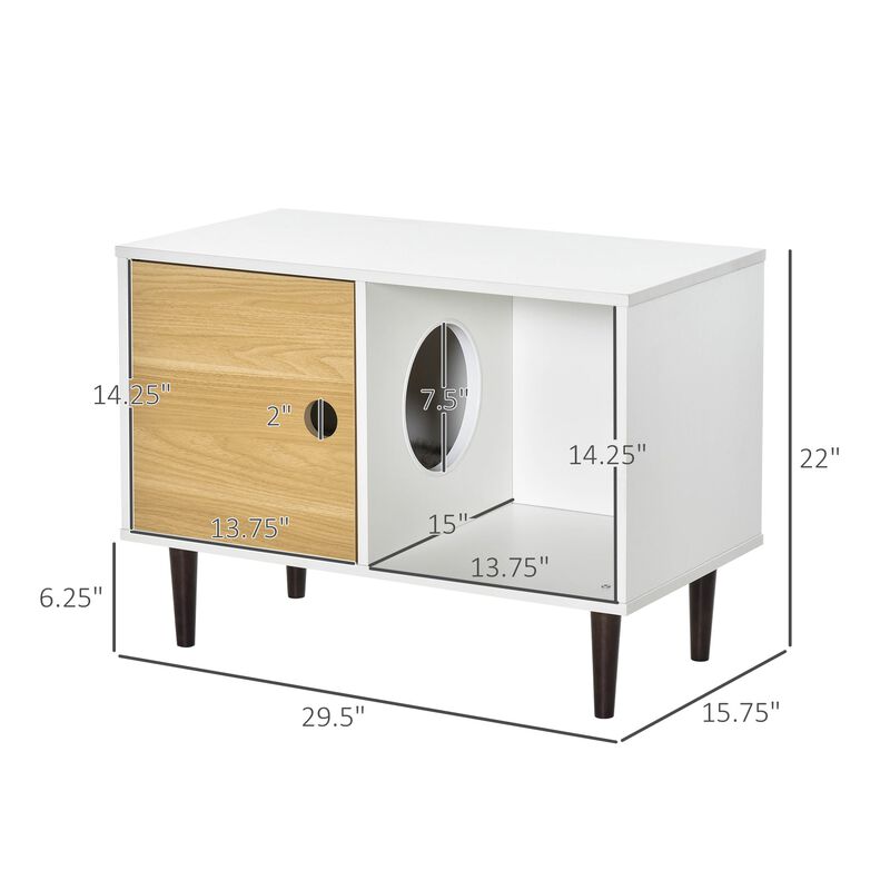 White Cat Furniture: Wooden House/End Table with Storage, 29.5"x15.75"x22" image number 2