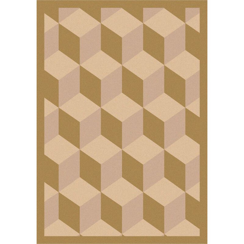Joy Carpets Kaleidoscope Highrise 7'8 x 10'9 Area Rug in Color Wheat