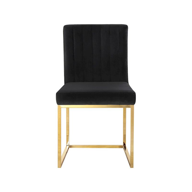 Meridian Furniture Giselle Black Velvet Dining Chair, Set of 2