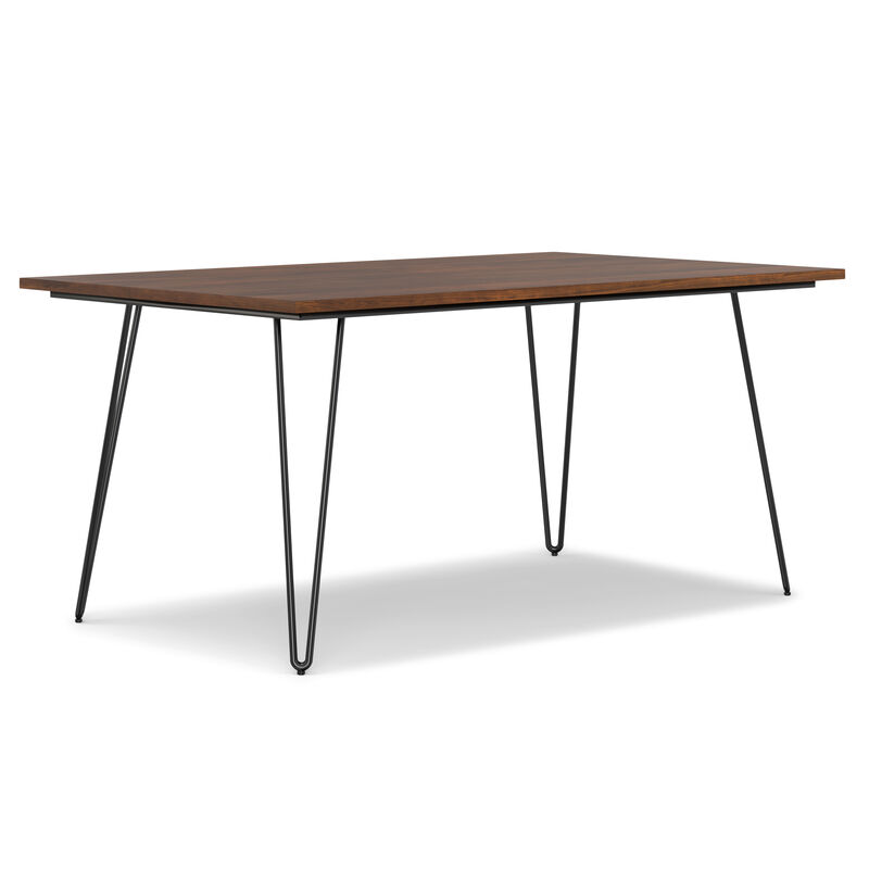 Hunter 66 inch x 40 inch Rectangle Industrial Dining Table in Walnut Veneer