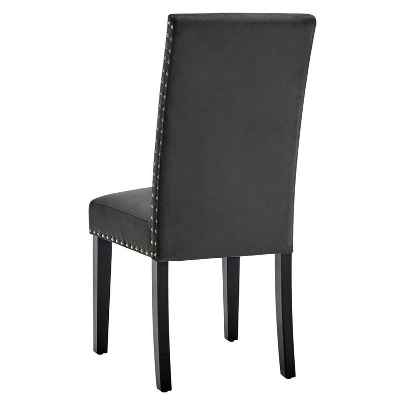 Modway EEI-3779-CHA Parcel Performance Velvet Dining Side Chairs - Set of 2, Charcoal image number 3