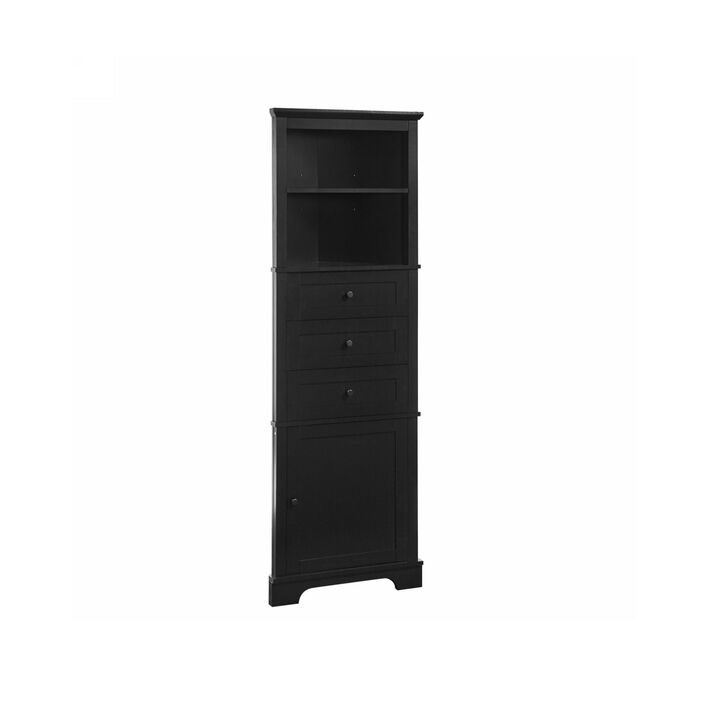ELEMENT ACE Compact Triangular Storage Cabinet with Adjustable Shelves and Drawers for Optimal Home Organization