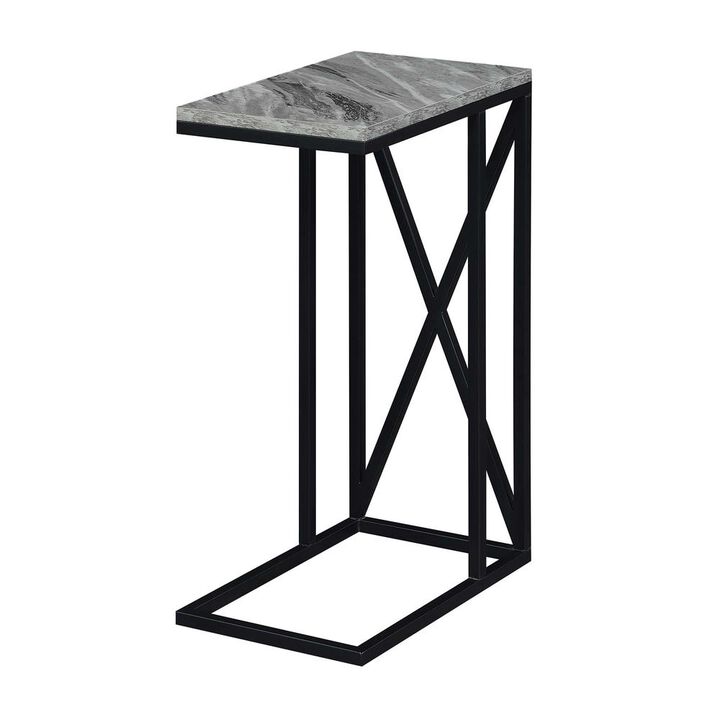 Convenience Concepts Tucson C End Table, Gray Marble/Black