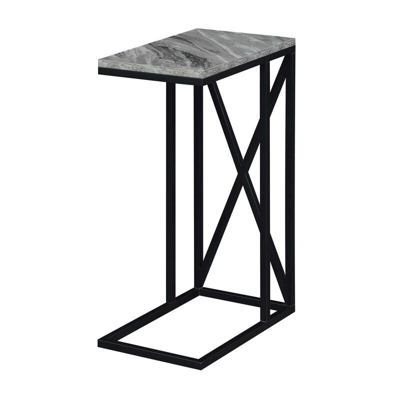 Convenience Concepts Tucson C End Table, Gray Marble/Black
