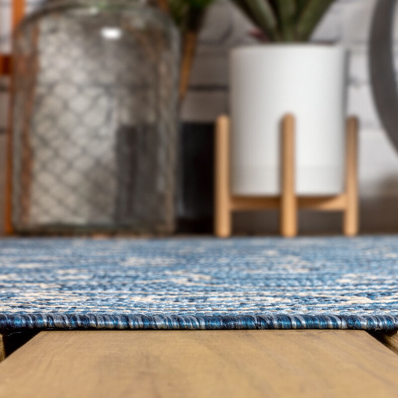 Charleston Vintage Filigree Textured Weave Indoor/Outdoor Area Rug