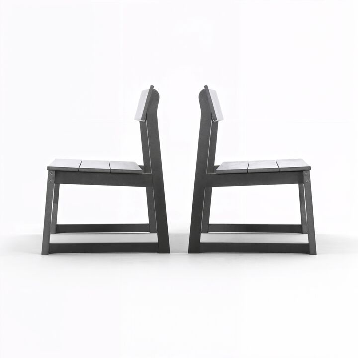 WOW PIONEER Outdoor Living Collection Dining Side Chairs 2 Pack All Weather HDPE Indoor Outdoor Patio Garden Seating