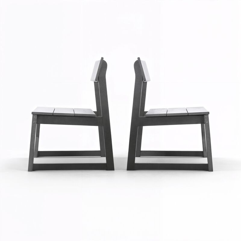 WOW PIONEER Outdoor Living Collection Dining Side Chairs 2 Pack All Weather HDPE Indoor Outdoor Patio Garden Seating image number 0