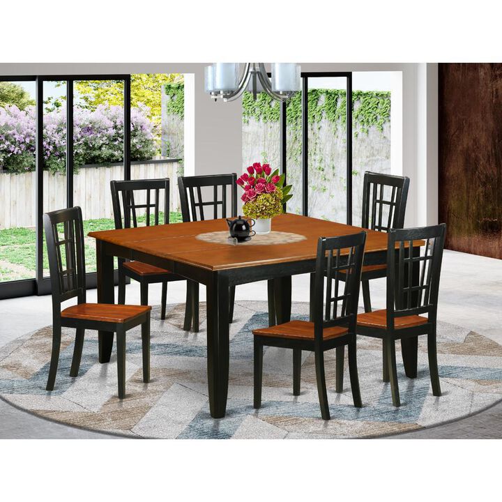 7 PC Dining room set-Dining Table and 6 Wood Dining Chairs