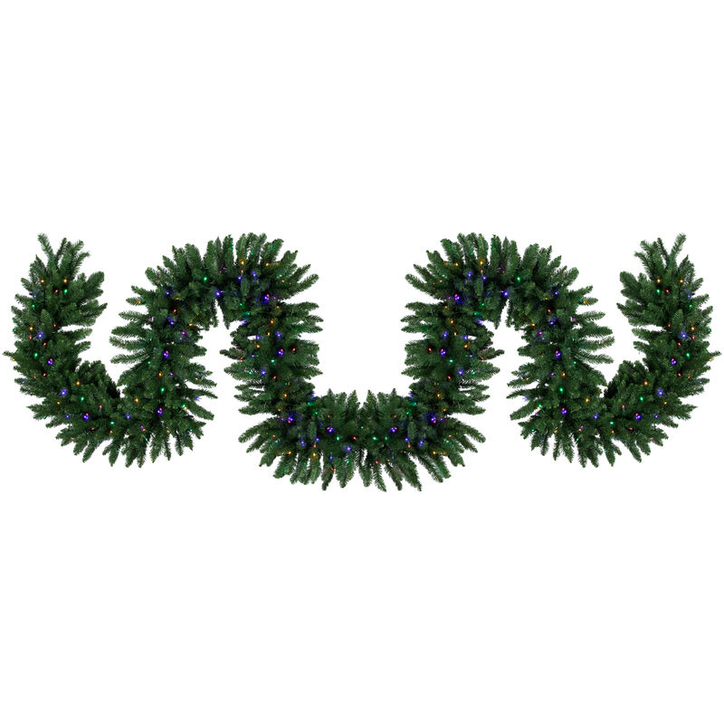 25' x 20" Pre-Lit Buffalo Fir Artificial Christmas Garland - Multi-Color LED Lights image number 0