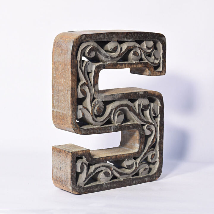 Vintage Gray Handmade Eco-Friendly "S" Alphabet Letter Block For Wall Mount & Table Top Décor