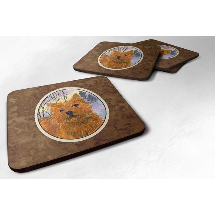 Caroline's Treasures SS1012FC Norwich Terrier Foam Coasters (Set of 4), 3.5 H x 3.5 W, Multicolor