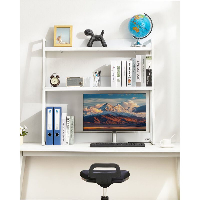 2-Tier Desktop Bookshelf Organizer with Storage Rack for Office and Home image number 3