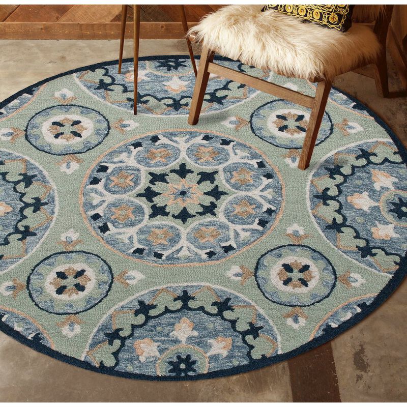 LR Home RugsA Wool Round Rug