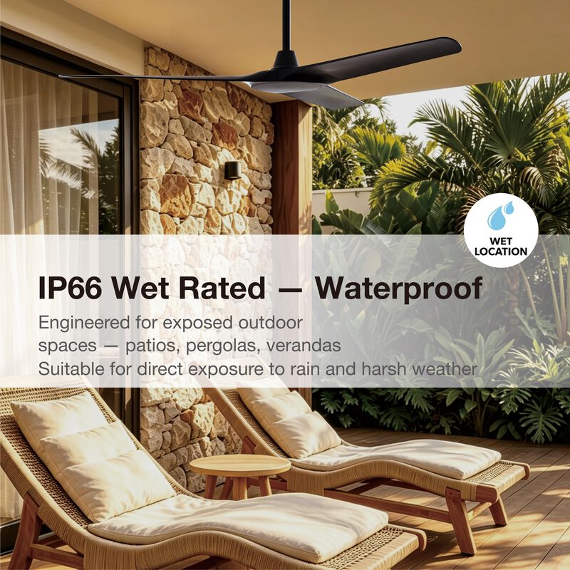 Abyss 56" Outdoor Ceiling Fan with Remote image number 5