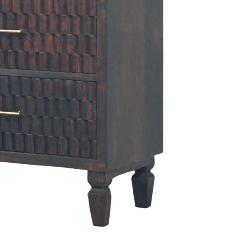Artisan Furniture Solid Wood Arno Chest ,Mocha Tone,3-Drawers image number 6