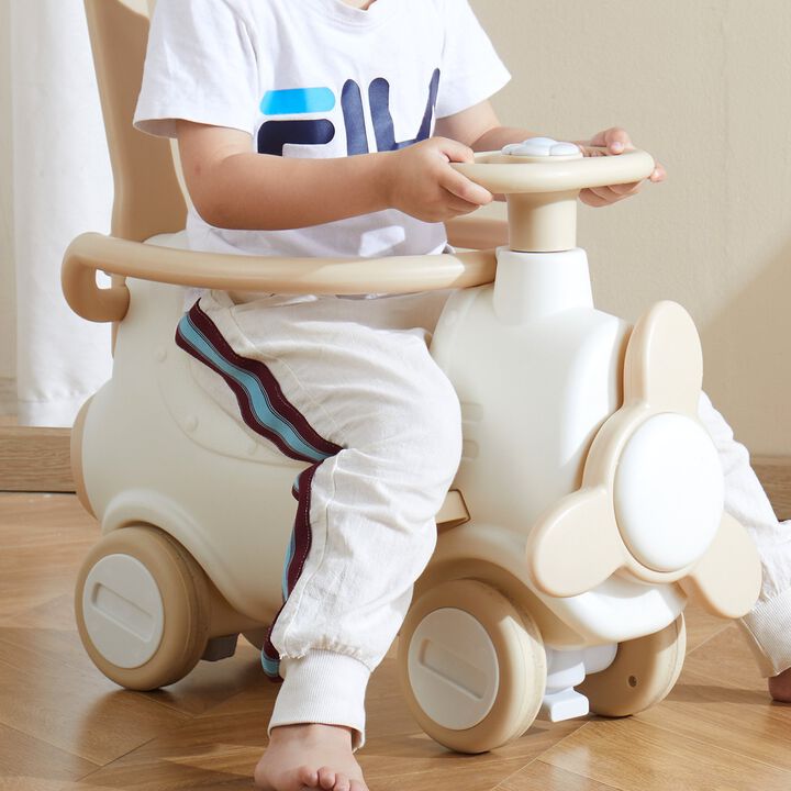 5-in-1 Toddler Ride-On Rocking Horse – Converts to Trampoline, Slide, Basketball Hoop & Swivel Toy for Ages 1–3