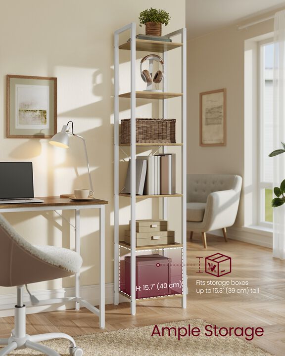 6 Tier Bookcase Storage Shelf Organizer for Home and Office