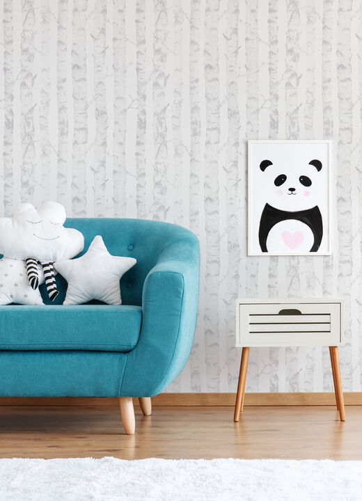 Birdie Grey Birch Wallpaper