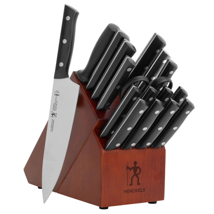 HENCKELS Dynamic Razor-Sharp 15-pc Knife Set, German Engineered Informed by 100+ Years of Mastery, Chefs Knife, Dark Brown