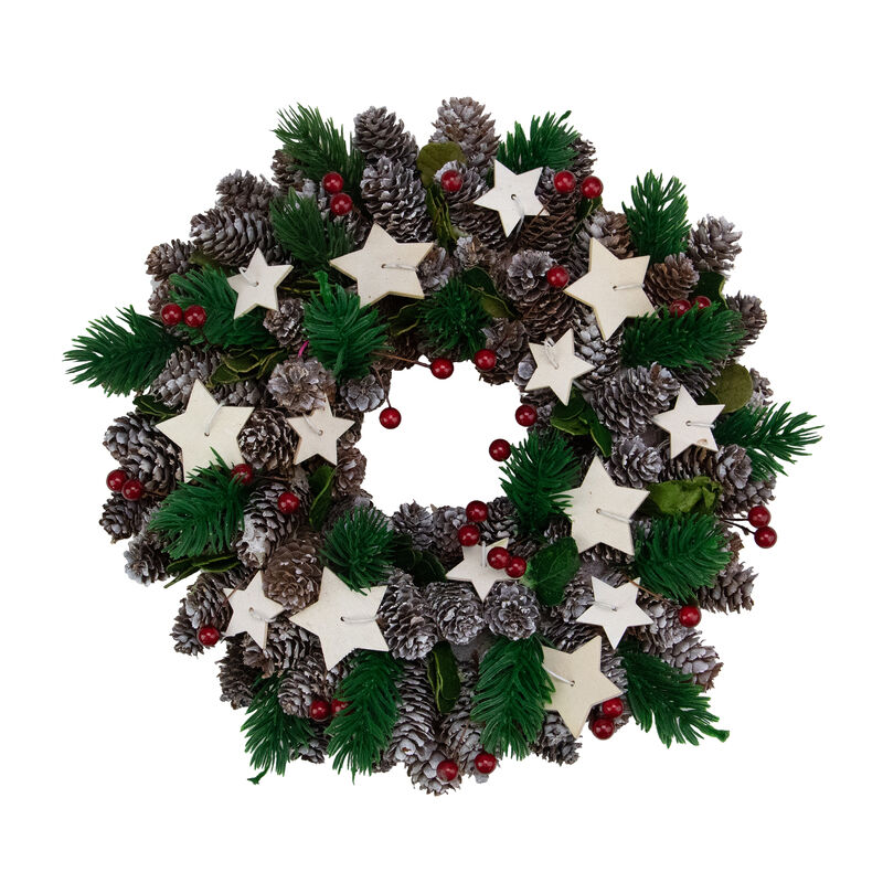 Pine Cone and Berries with Stars Artificial Christmas Wreath  10-Inch  Unlit image number 0