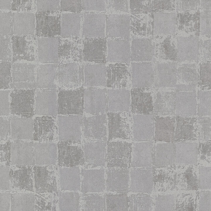 Varak Silver Checkerboard Wallpaper (Set of 2)