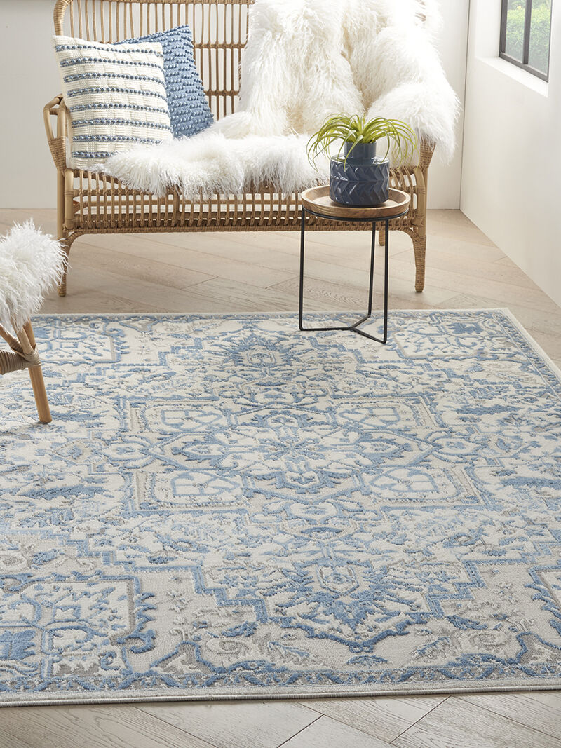 Elation ETN10 Ivory/Blue 4' x 6' Rug