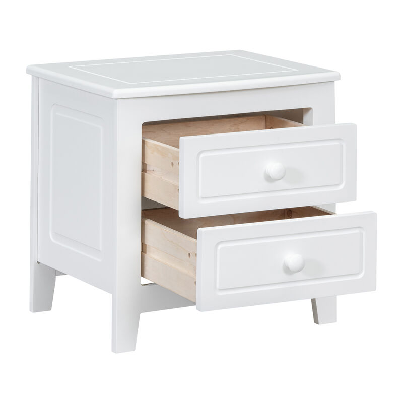 Mid-Century Retro 2-Drawer Nightstand Bedside Table image number 4