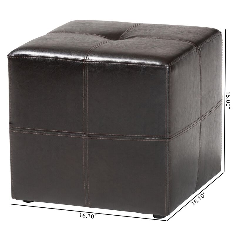 Baxton Studio Nox Dark Brown Ottoman