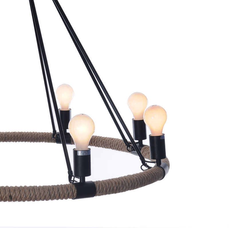 Hivvago 32" X 37" X 32" 8 Bulbs Rope  Pendant Lamp