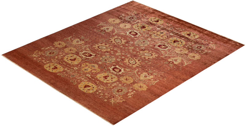 Eclectic, One-of-a-Kind Hand-Knotted Area Rug  - Pink, 7' 10" x 10' 1"