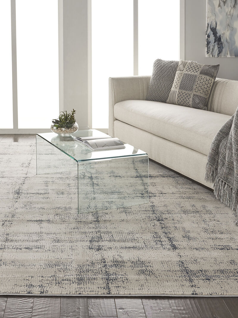 Rustic Textures RUS06 Ivory/Blue 7&rsquo;10&rdquo; x Round Rug image number 8
