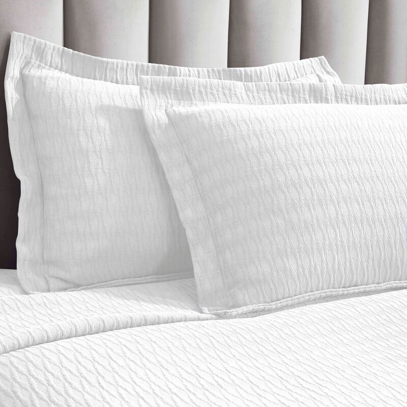 Lightweight Cotton Matelasse Bedspread Set with Diamond Pattern image number 2