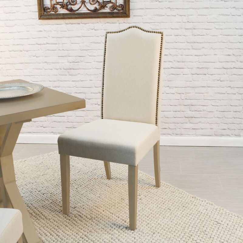 Carolina Living Florence Trestle Table and 4 Romero Parson Upholstered Chairs