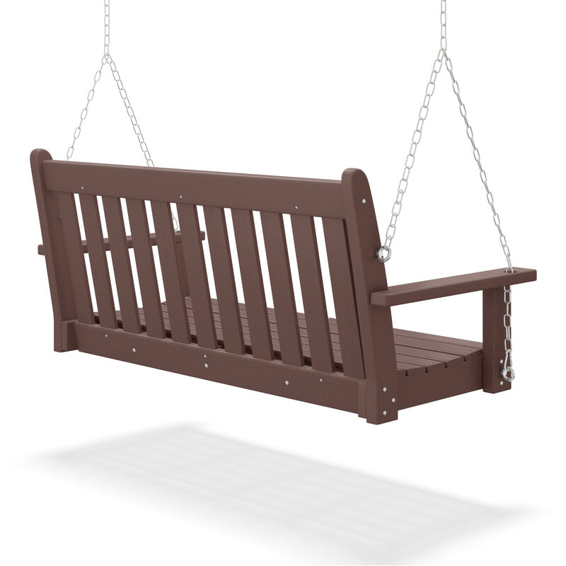 WestinTrends Outdoor Patio HDPE Hanging Front Porch Swing Bench