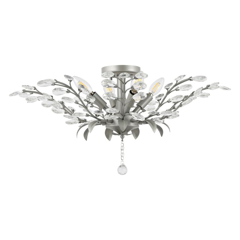 Elisana 4-Light Contemporary Bohemian Iron/Acrylic LED Semi Flush Mount
