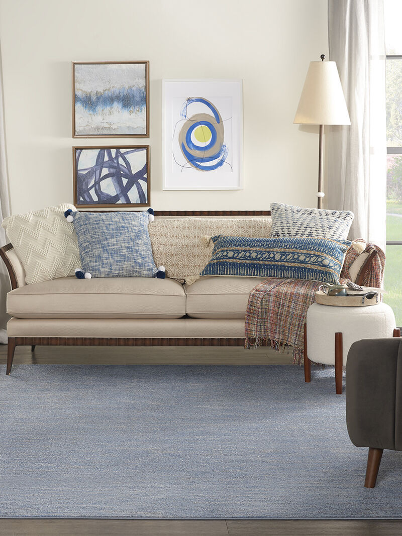 Nourison Essentials NRE01 Blue/Gray 7' x 10' Rug image number 9
