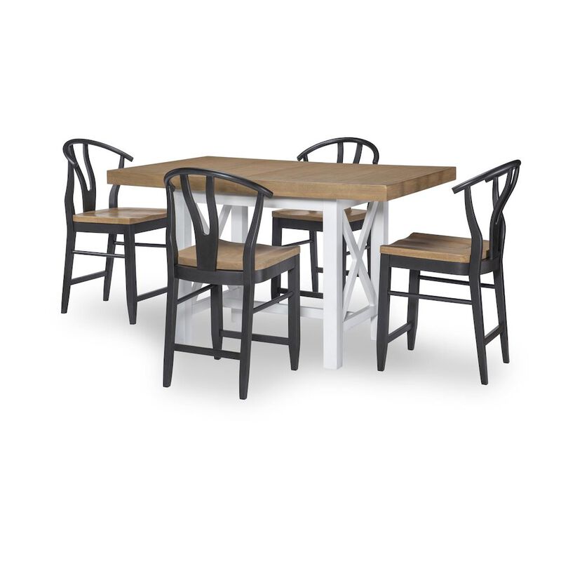 Legacy Classic Wishbone Back Counter Height Chair (Black) (Kd, Wood Seat, Seat Height: 24)