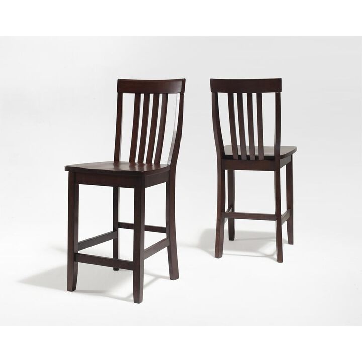 Crosley Furniture School House 2Pc Counter Stool Set Mahogany - 2 Stools
