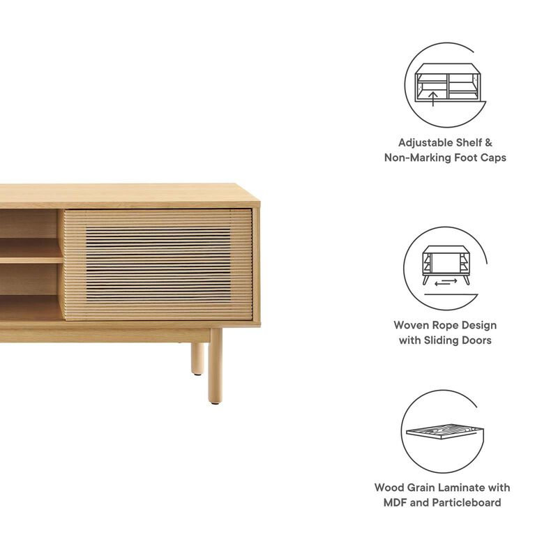 Modway EEI-6584-OAK-TAN Milo 59" TV Stand, Oak Tan image number 8