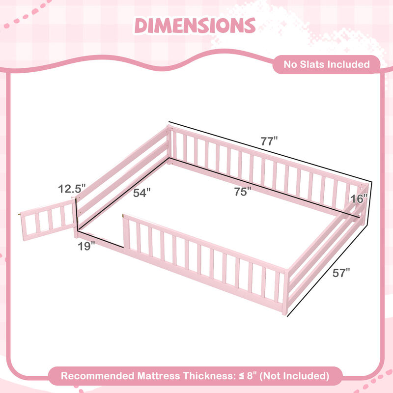Full Platform Floor Bed with Full-Length Protective Guardrails image number 2