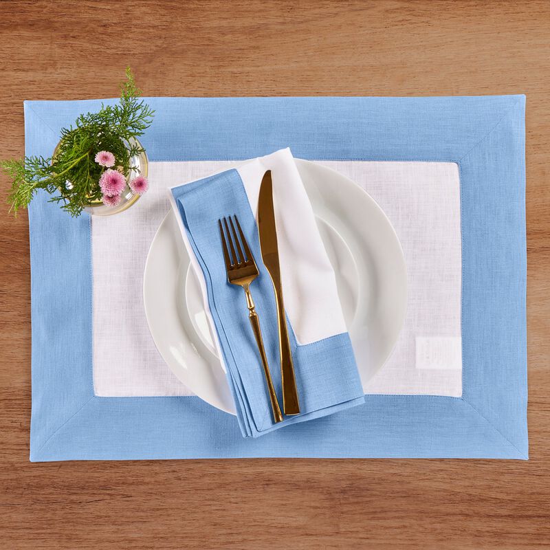 Solino Home Contempo 100% Linen Dinner Napkins &ndash; Set of 4, 20 x 20 in, Machine Washable, Holiday and Everyday Dining